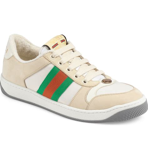 Gucci Screener Low Top Leather Sneaker (Women) 